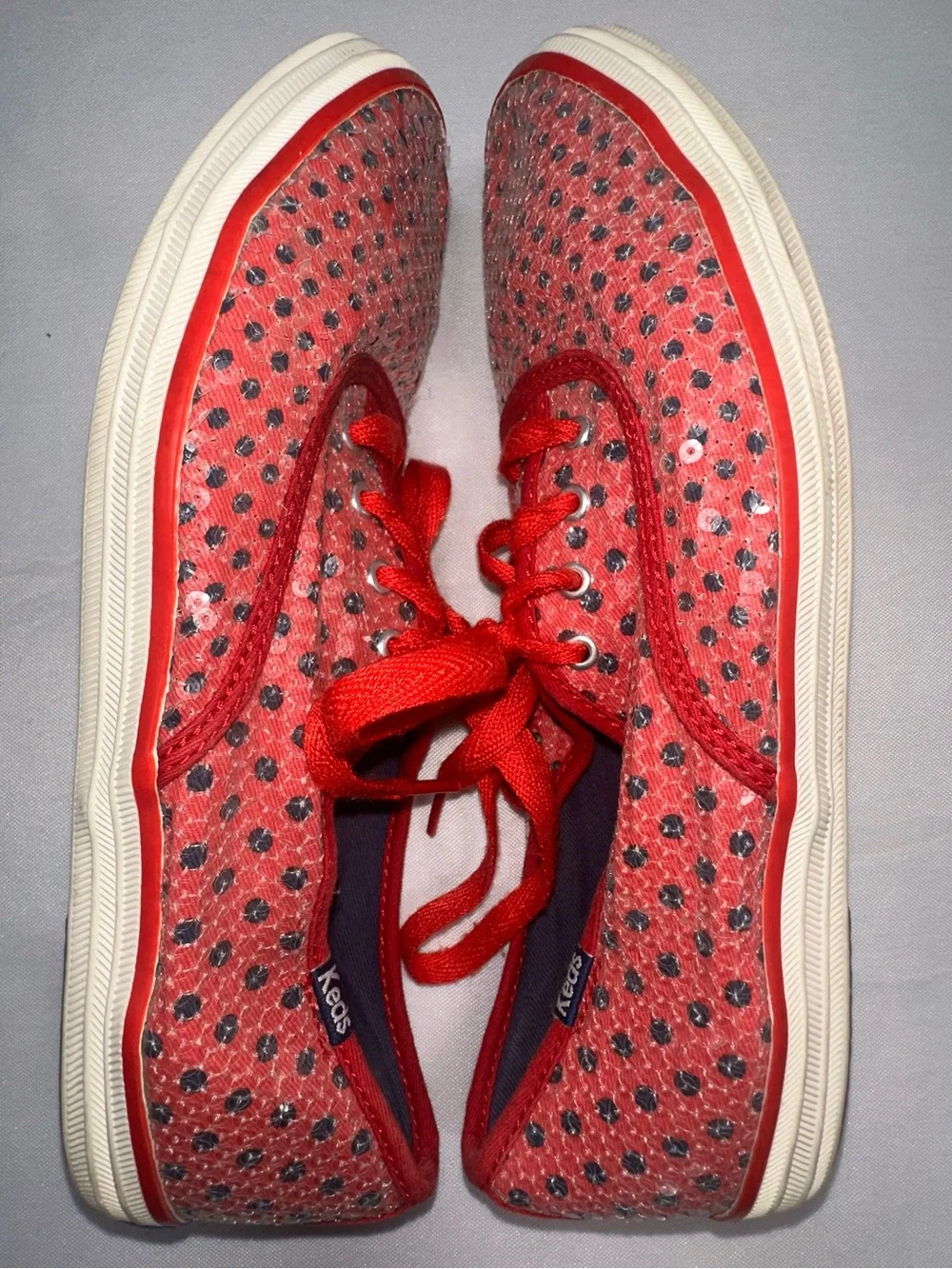 Keds Taylor Swift Red Sequin Polka Dot Sneakers Womens Size 7.5 RED Era